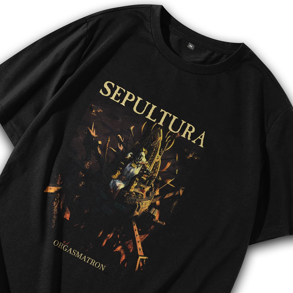Kaos Metal / Baju Metal SEPULTURA ORGASMATRON Punk Oversize Atasan Vintage Music Anak Pria Wanita Se