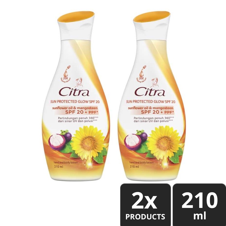 Citra Hand and Body Lotion Sun Protected Glow SPF20 210ml Twinpack