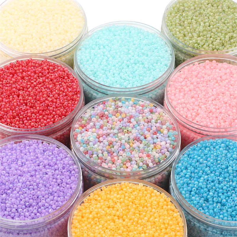 3mm 4mm Becautiful Colors Glass Seed Beads Untuk Jarum Kerja Perhiasan DIY Membuat Aksesoris