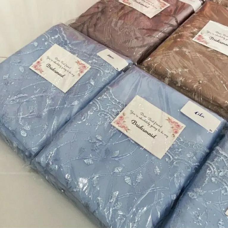 MENARIK Paket Set Kain Bridesmaids / Polos Kain Maxmara Premium Plus Brokat Tile Akar Tile Rumput