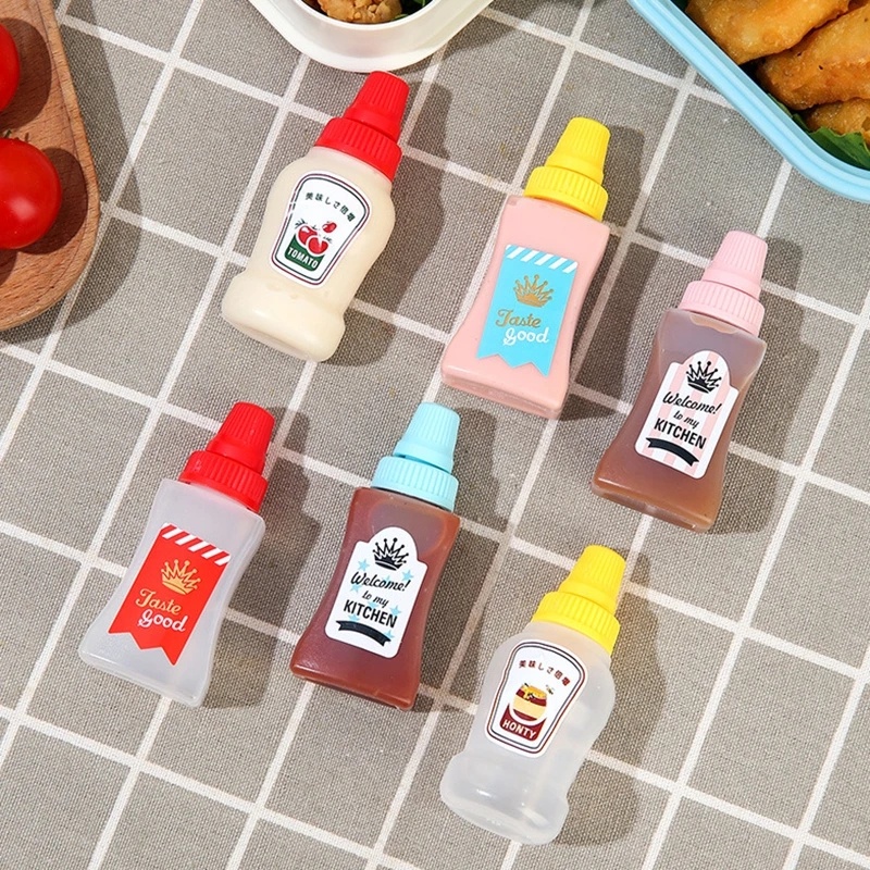 [Unggul] 2pcs Botol Kecap Tomat Mini Portable Sauce Salad Honey Squeeze Bottle Wadah Penyimpanan Bumbu Isi Ulang Untuk Bento Lunch Box Aksesoris Dapur