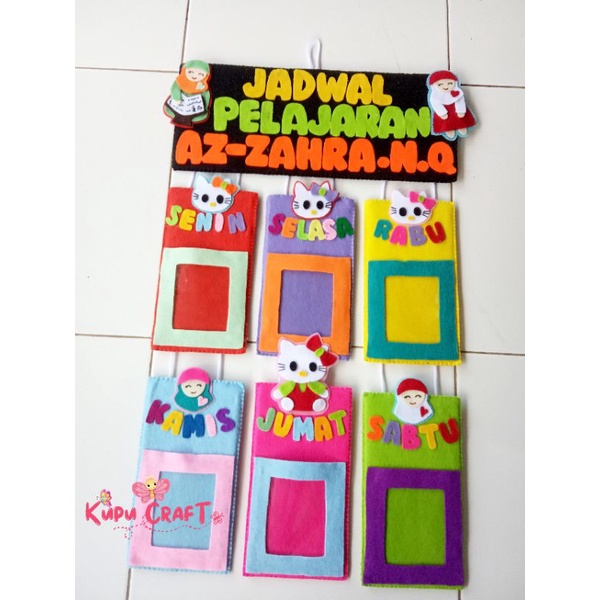 

papan jadwal pelajaran/ hiasan kelas/ hiasan kamar/ jadwal belajar