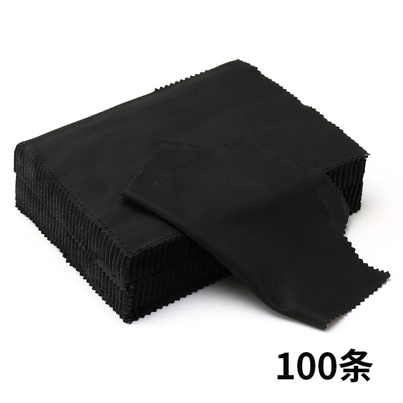 TERMURAH!!!! 1 Box Lap Kacamata Kain Hitam Microfiber Pembersih / 100pcs