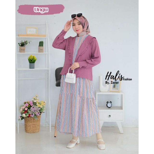 HALIS ORI//One Set Inner Outer Crinkle Premium //ONE SET OUTER OOTD