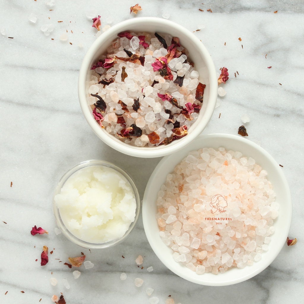 Bath Salt - Premium Garam Spa Aromaterapi 250gram - Garam Untuk Mandi - Penghilang Bau Badan - Epsom Salt - Himalayan Salt - Dried Flower - Bath Soak Mineral Salt