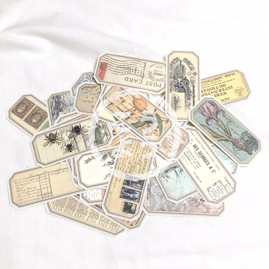 

30 pcs Stiker Vintage untuk Jurnal / Scrapbook (Pack B2)