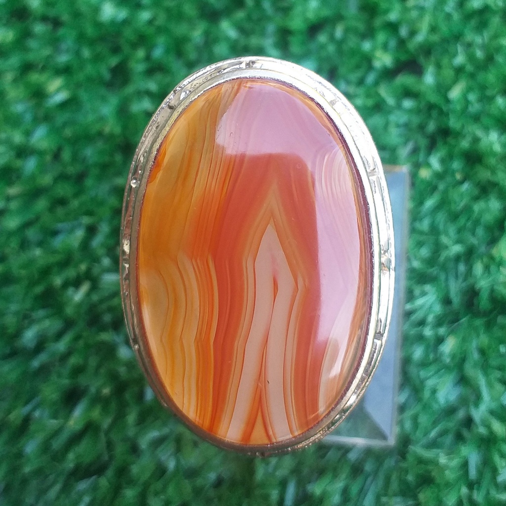 Batu Akik Sulaiman Merah Kristal Corak Junjung Derajat Asli Jumbo Dim-30