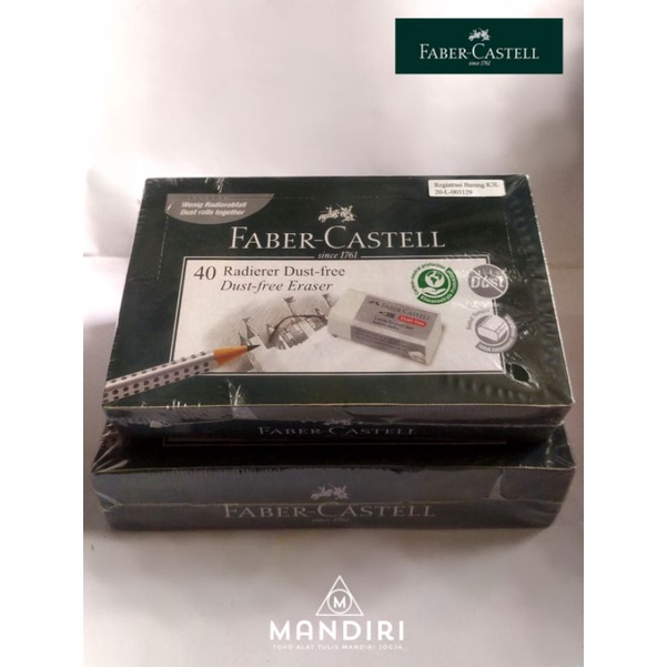 

[ 1 PACK ] Faber-Castell : WHITE dust free eraser isi 40 pcs // Penghapus Pensil warna Putih / Setip Pensil / Penghapus Karet