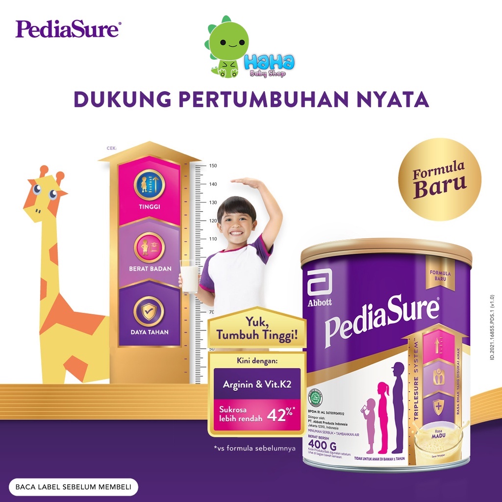 

PEDIASURE TRIPLESURE CLASSIC MILKY MADU VANILA COKLAT 850Gr/ 400Gr / 200gr