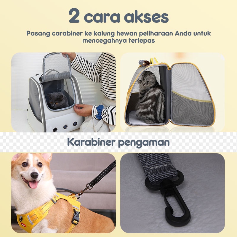 AmazeFan portabel tas hewan peliharaantas gendong abrasi Anjing pet cargo kucing Cat Travel Bag Nyaman Menampung hingga 10kg hewan Multifungsi ransel tempat kucing Tali pengikat anti kehilangan bawaan