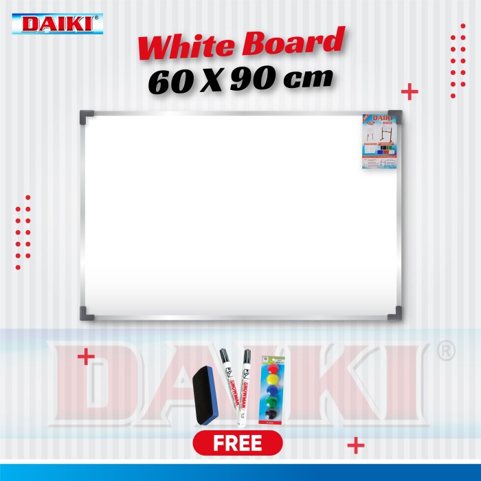 

BISA COD Whiteboard / Papan Tulis Magnetic DAIKI Uk 60x90 Cm