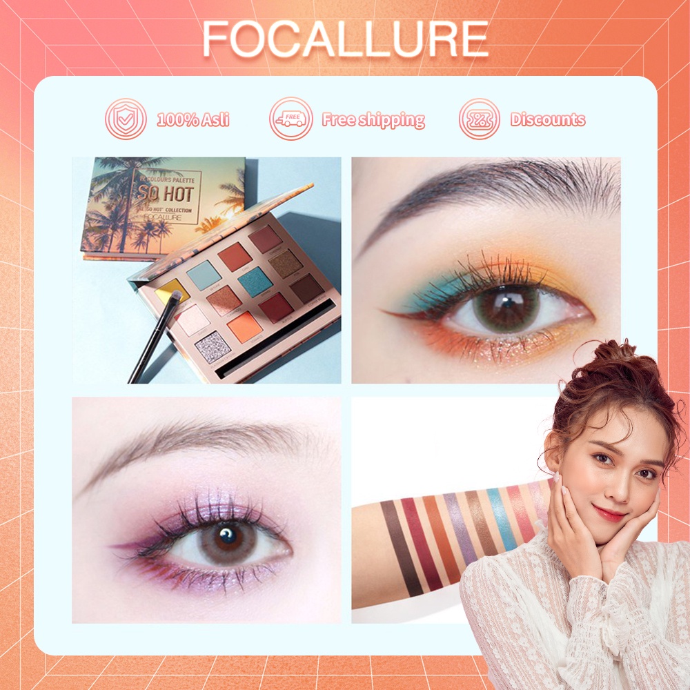 FOCALLURE Eyeshadow Palette Kosmetik Alis High Pigment And Smooth Powder Long Lasting Eyeshadow Palette Shimmer Nud