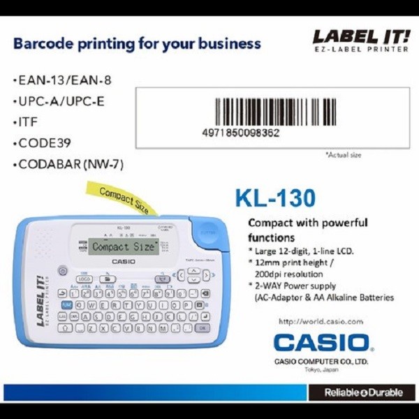 

Casio KL 130 mesin label printer original casio label printer