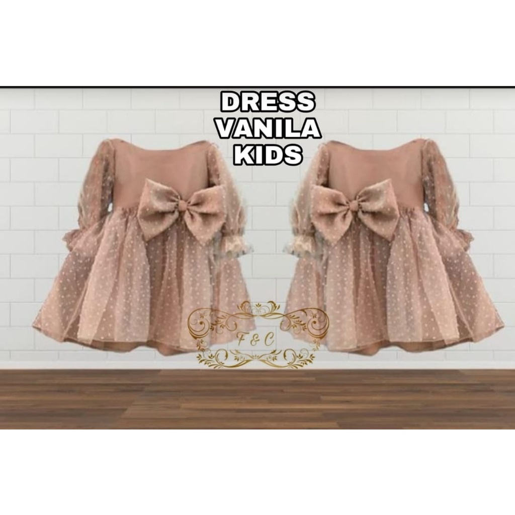 DRESS VANILA KID FASHION PAKAIAN ANAK PEREMPUAN FEHM
