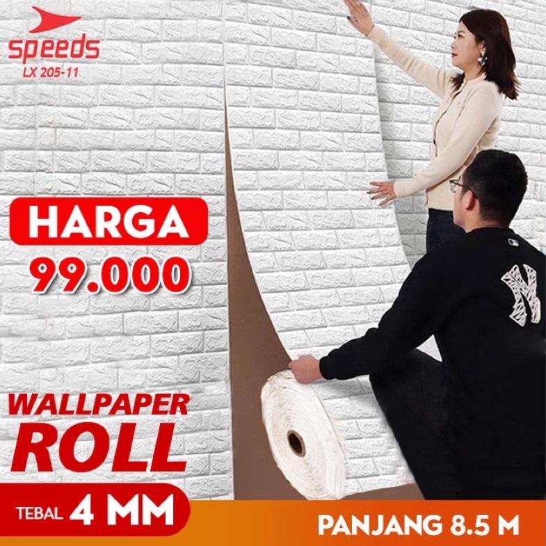 {Original} Wallpaper Dinding Roll Wallpaper 3D Wallpaper Dinding batu bata 205-1 .,.,