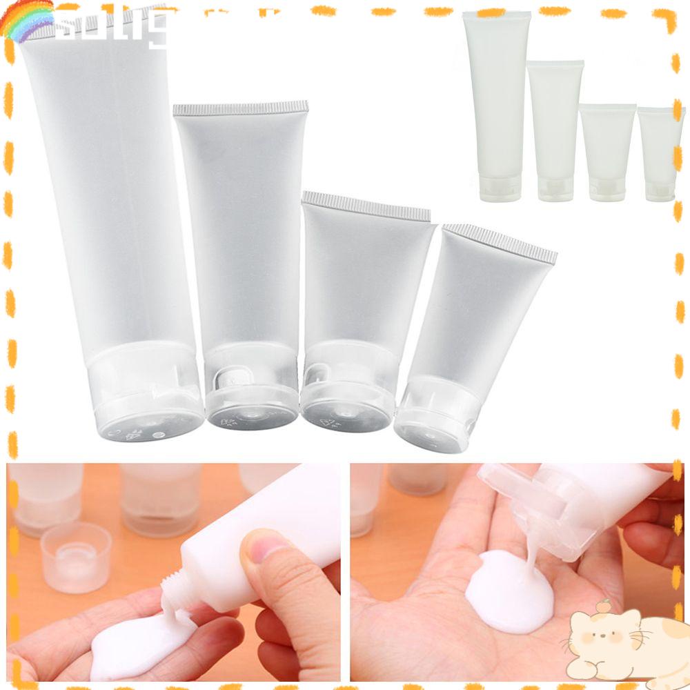 Solighter 3Pcs Lotion Travel Bottle Soft Portable Alat Make Up Plastik Kosmetik