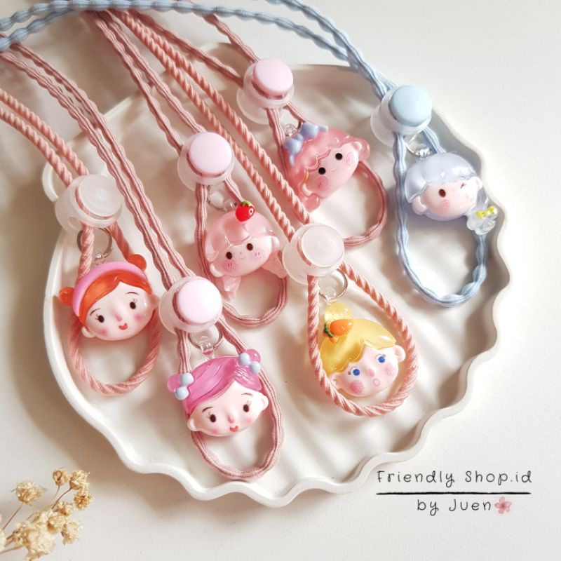 STRAP MASKER ANAK PEREMPUAN - DEWASA 2 IN 1 DAISY - BUNGA LOVE - ICE CREAM - CUP CAKE/ KALUNG MASKER / TALI MASKER / LANYARD MASK STOPER 2IN1