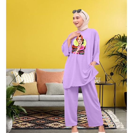 SETCEL OVERSIZE WANITA DTF CEWEK SHALL / SETELAN CELANA OVERSIZE TERBARU