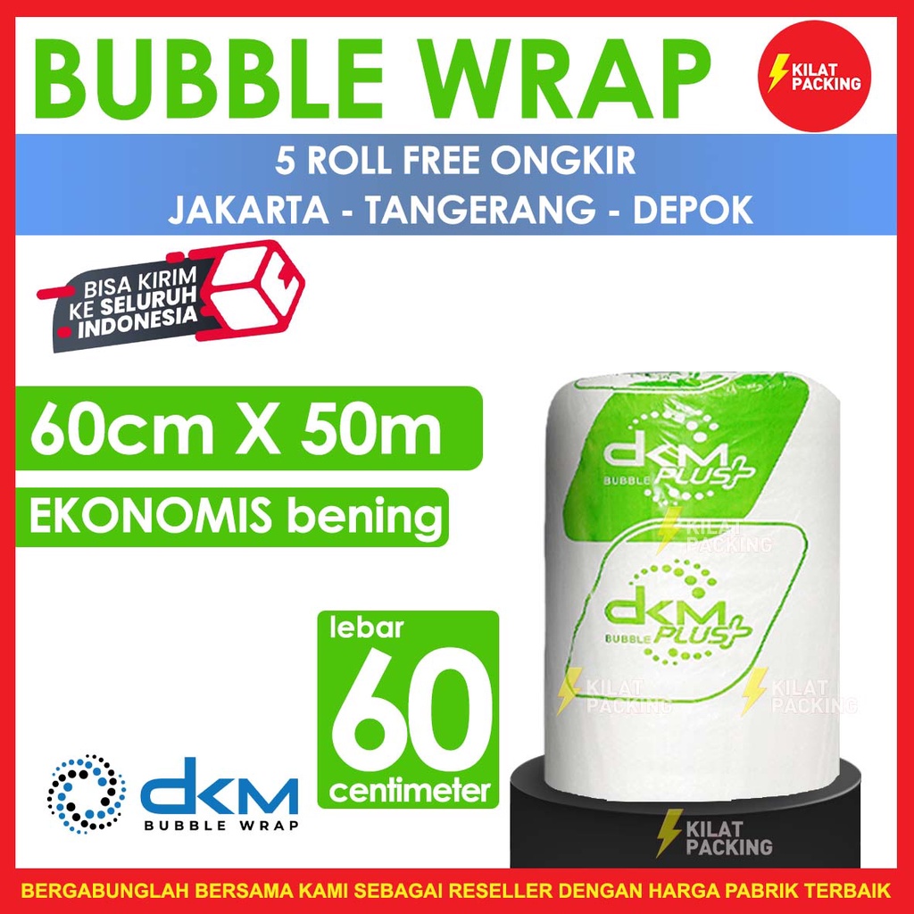 

PLASTIK BUBBLE WRAP 60CM X 50M BENING HIJAU DKM PLUS TERMURAH SATUAN