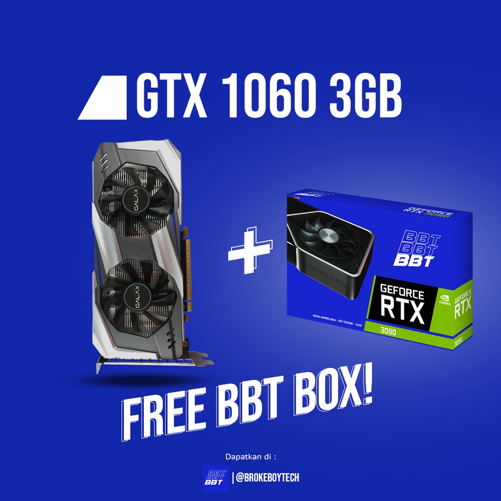 NVIDIA GALAX GTX 1060 OC 3GB (Performa diatas GTX 1650, RX 570, GTX 1050 Ti, GTX 1050, GTX 960, GTX 