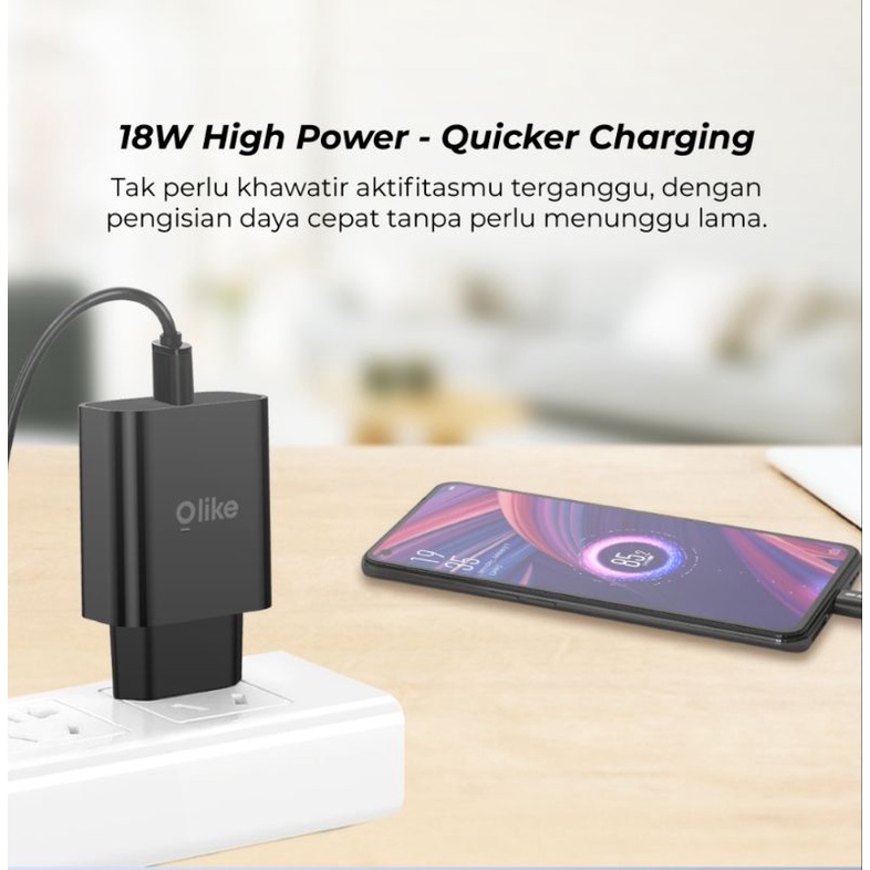 ADAPTOR CHARGER QUICK CHARGE 18W OLIKE C304