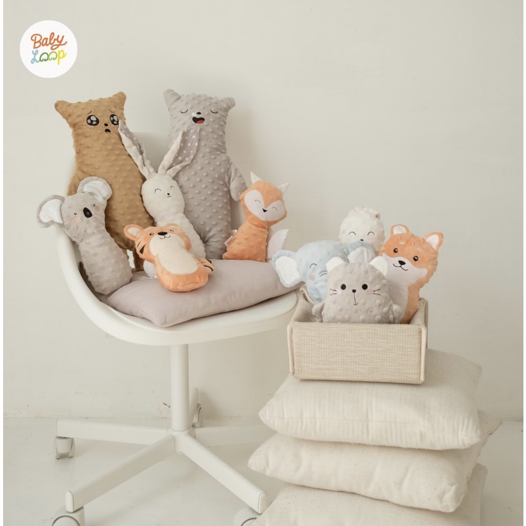 Baby Loop Minky Doll - Boneka BabyLoop Anak Bayi Balita Mink Toddler Soft Textured Cuddle Buddy Aksesoris Dekorasi Kamar Anak Lucu