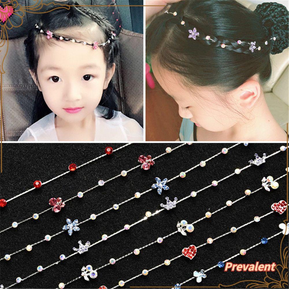Preva Kepang Rambut Gadis Panas Dekorasi Rambut Alat Styling Rambut Ekstensi Berlian Imitasi