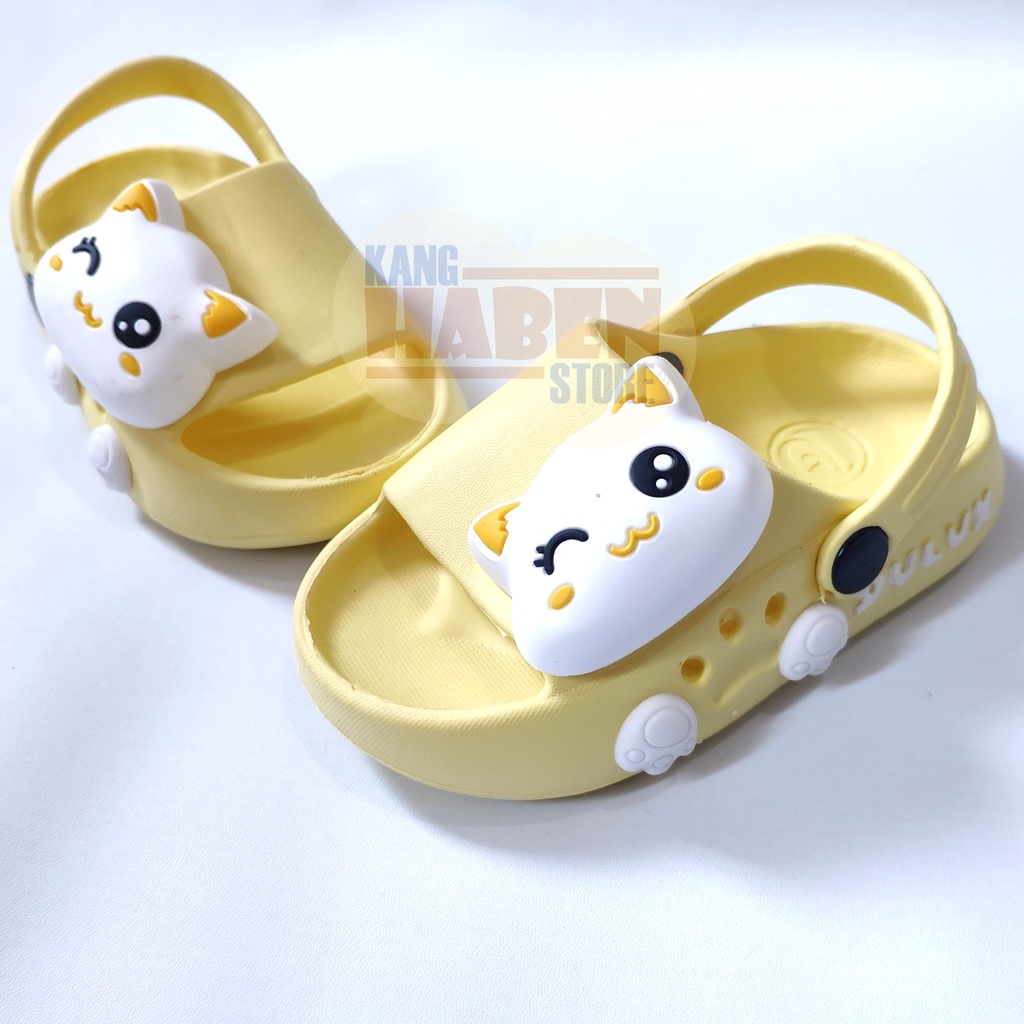 Habenkids Sandal Anak Cewek Cowok Karakter Kucing 3D Lucu 508CAT