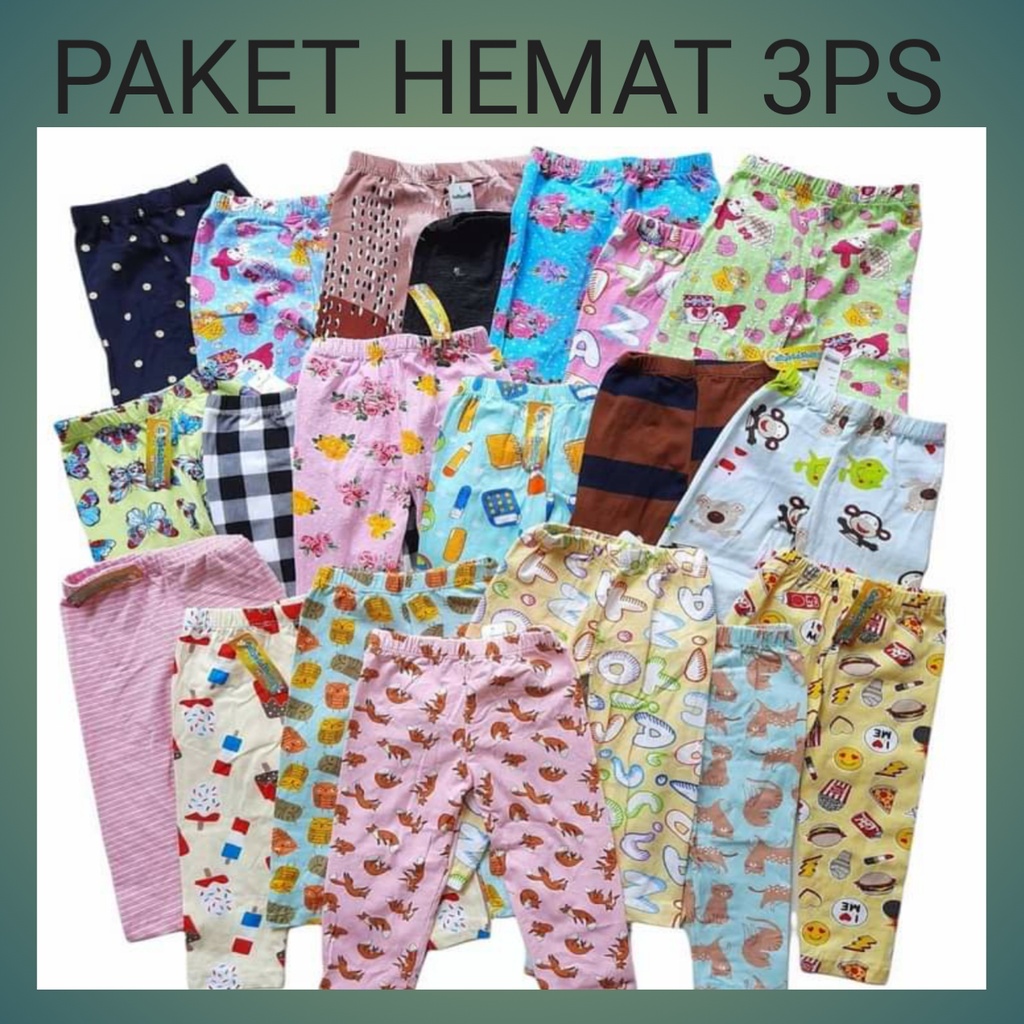 PAKET  3  PSC LEGGING  ANAK MOTIF PREMIUM/LEJING 1-13TH