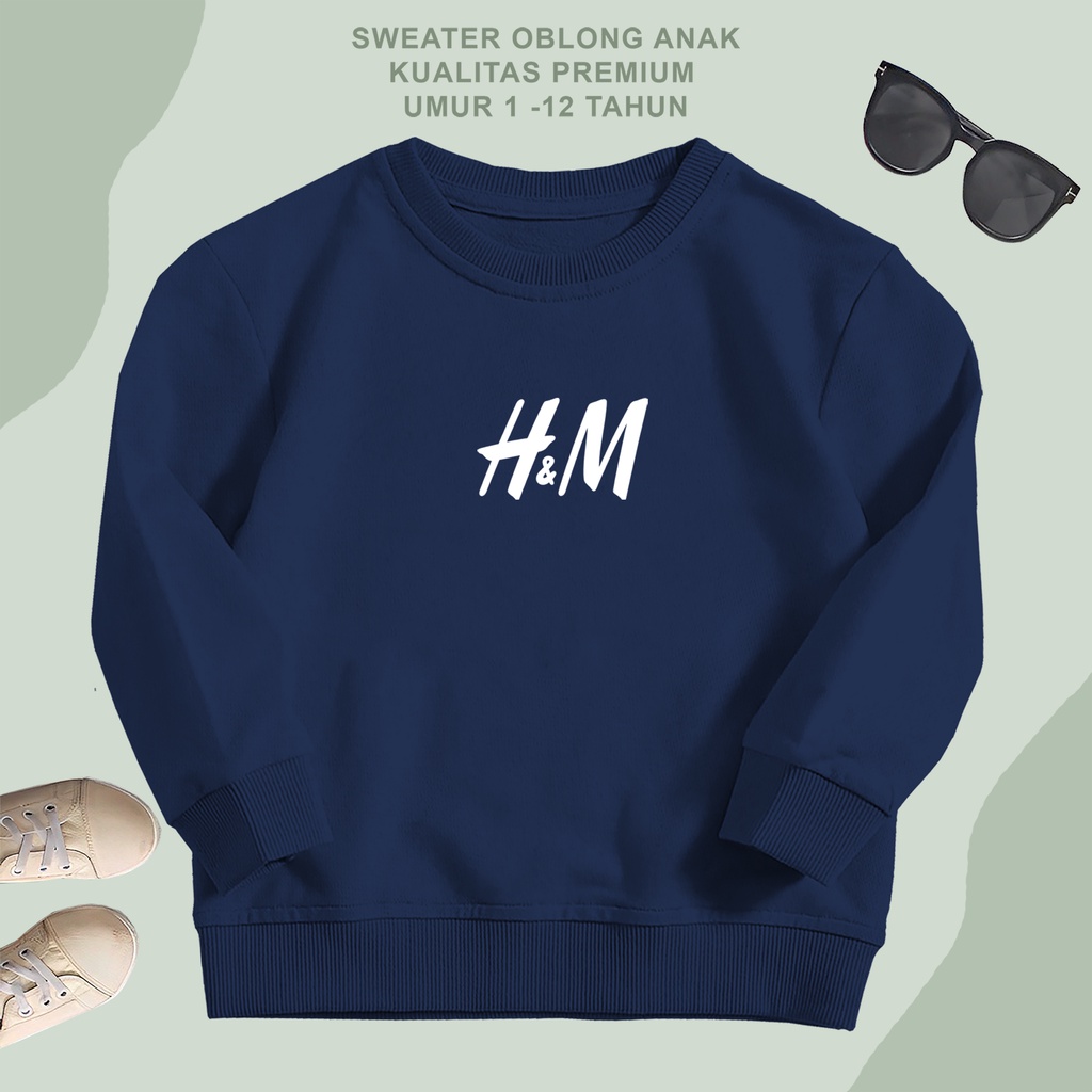 sweater anak hm oblong unisex atasan anak laki laki crewneck