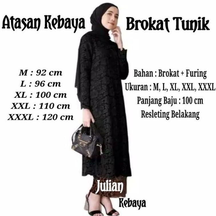 vrz42 ATASAN KEBAYA BRUKAT TUNIK MODERN JUMBO LD 120 / KEBAYA BROKAT / BAJU KEBAYA BROKAT KURUNG WAN