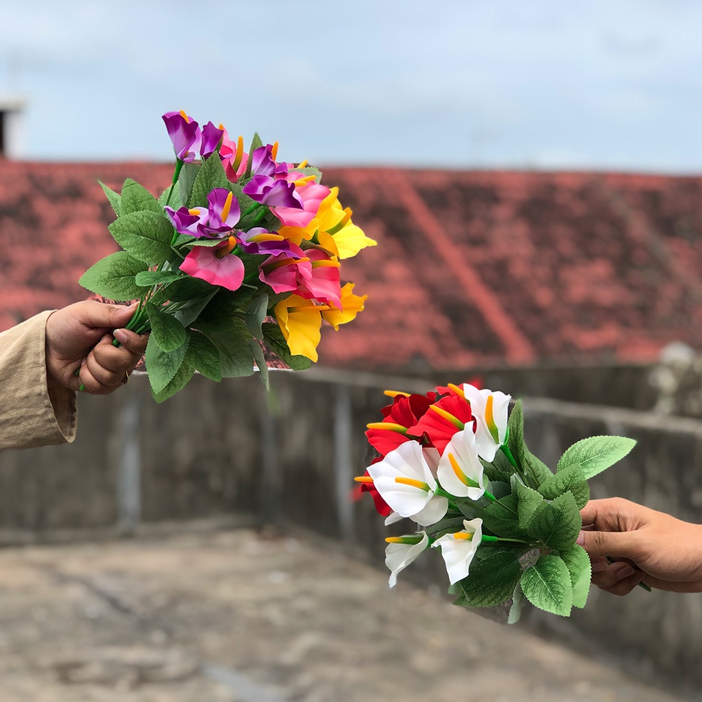 Bunga Bakung Lily Hias Plastik Artifical Bouqet Flower Pajangan Dekorasi Rumah Import Azgalery PBP157