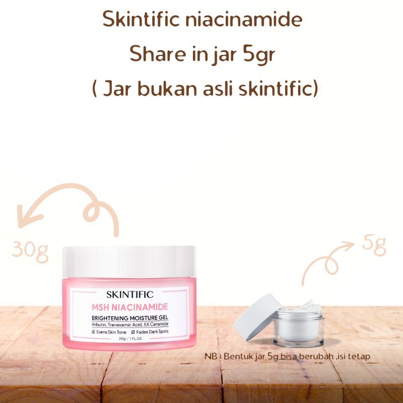 ♥️Sakurasglowstore♥️ SHARE IN JAR l Skintific MSH Niacinamide Brightening Moisture Gel 5gr
