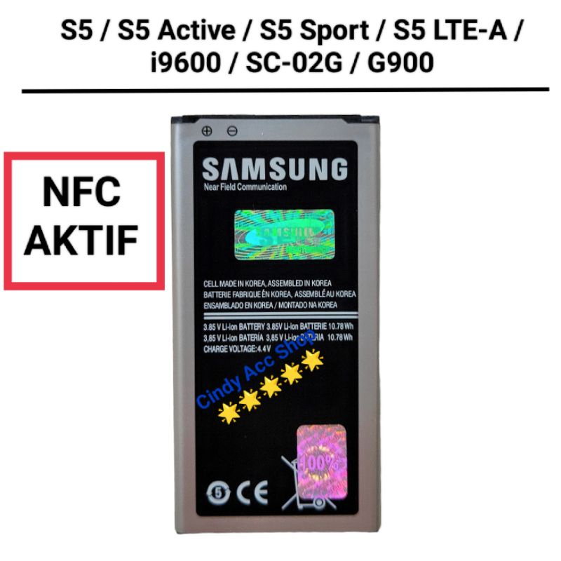 Baterai Samsung Galaxy S5 i9600 G900 S5 Active NFC Batre Original Batrai