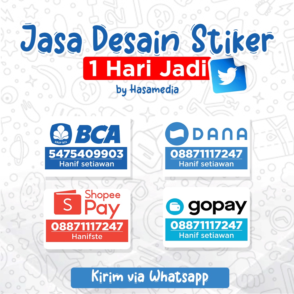 Jasa Custom Stiker Pembayaran