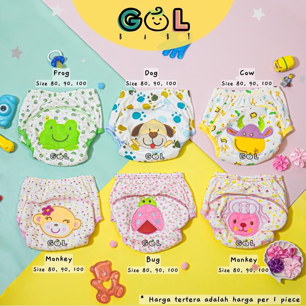 Celana Dalam tatur Popok Cloth Diaper Clodi Training Pants Pipis Bayi Anak Baby 3 layers