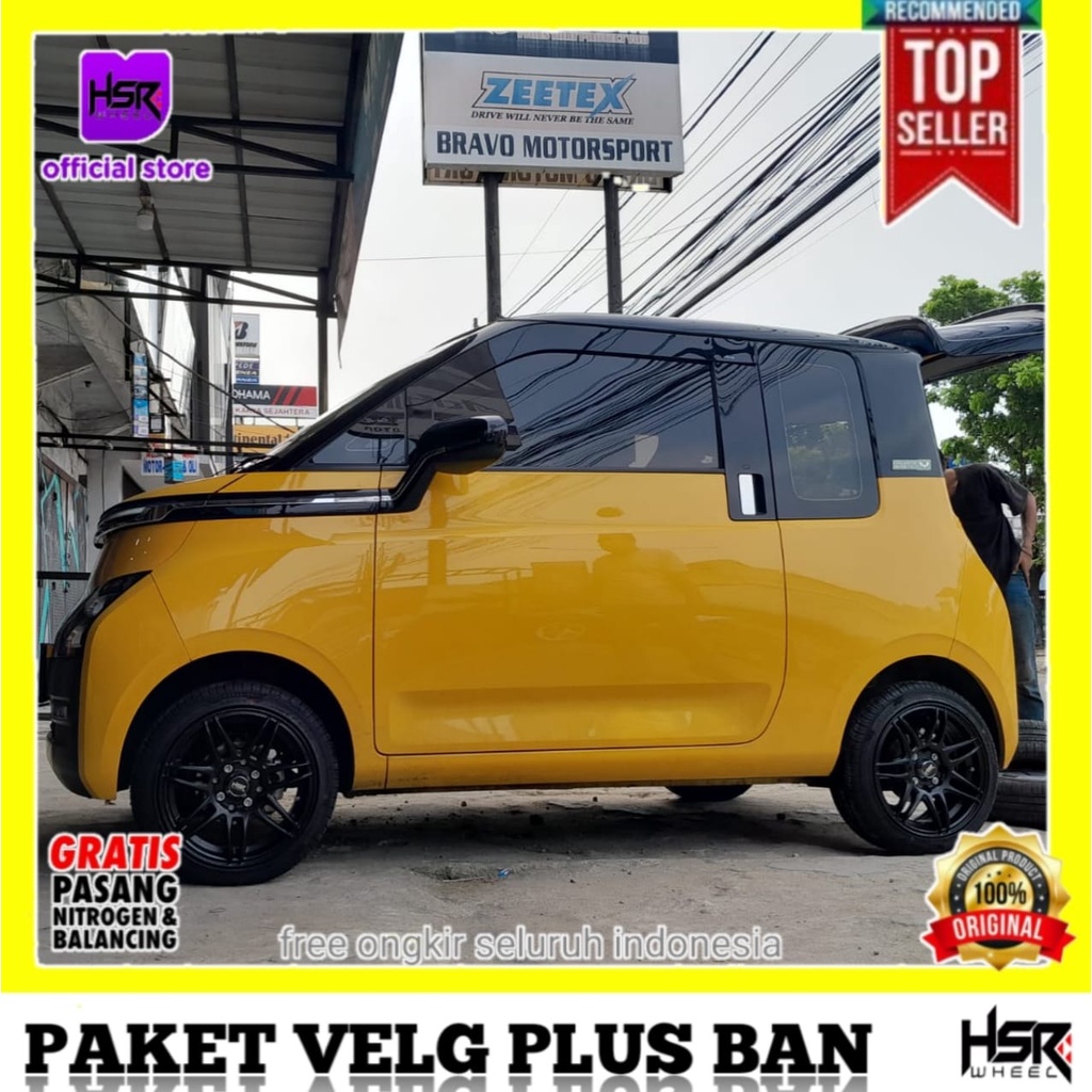 Paket Pelek Velg Dan Ban Mobil WULING AIR EV Ring 14 r14 VELG HSR BENJOT 4x100 SMB
