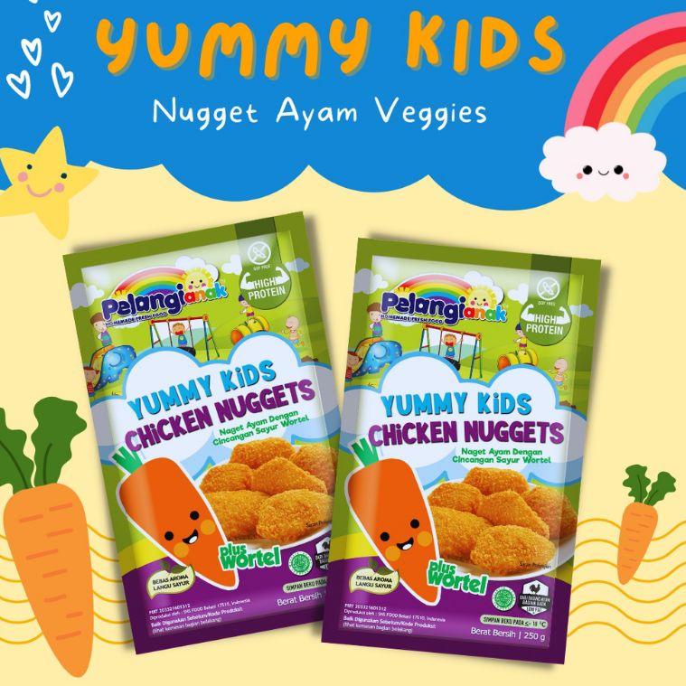 

N23 Pelangi Anak YUMMY KIDS Nugget Ayam Plus Sayur Wortel Sehat Halal Tanpa Msg Tanpa Pengawet Dijamin Bebas Langu Sayur PRODUK KEREN ⇵