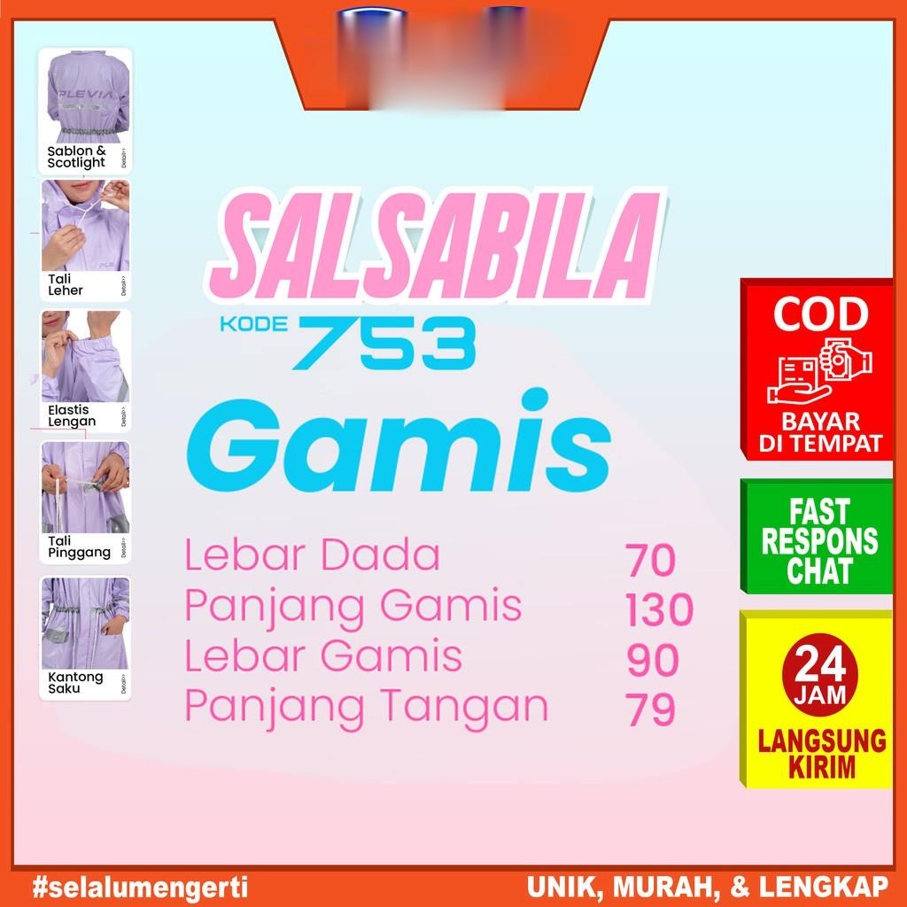 MCC AKSESORIS Jas Hujan Plevia Gamis Salsabila 753 / Jas Hujan Gamis 753 / Jas hujan rok - Plevia