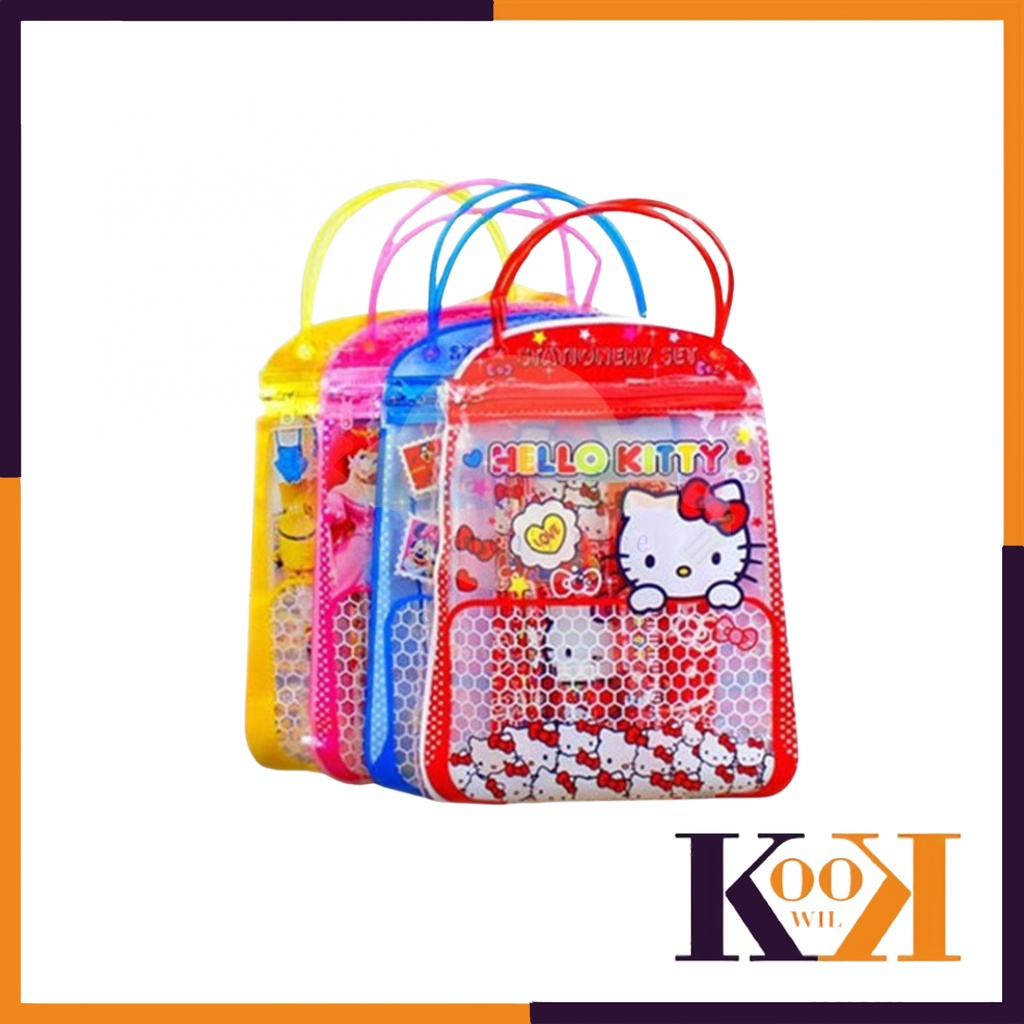 

[ KKW ] Alat Tulis Set Stationary SET Free Bag Alat Tulis Karakter Buku Pensil Penghapus Serutan Penggaris