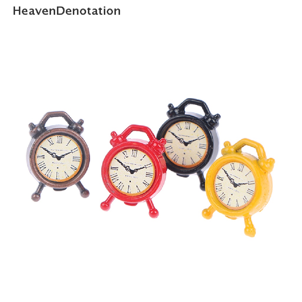 [HeavenDenotation] 1Pc 1: 12 Dollhouse Miniature Alarm Clock Model Doll Home Room Decoration Toy HDV