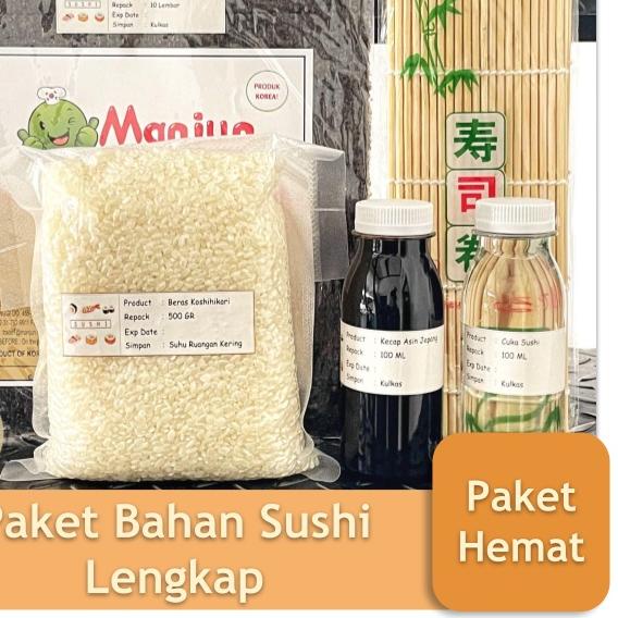 

★ Paket Sushi Lengkap Nori Manjun Rumput Laut Kering Halal ♠