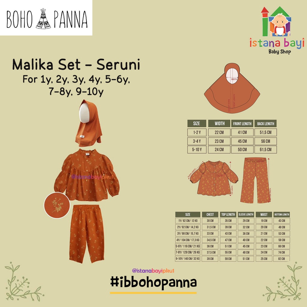 BOHOPANNA MALIKA SET RAYA COLLECTION - SETELAN ANAK / IED COLLECTION