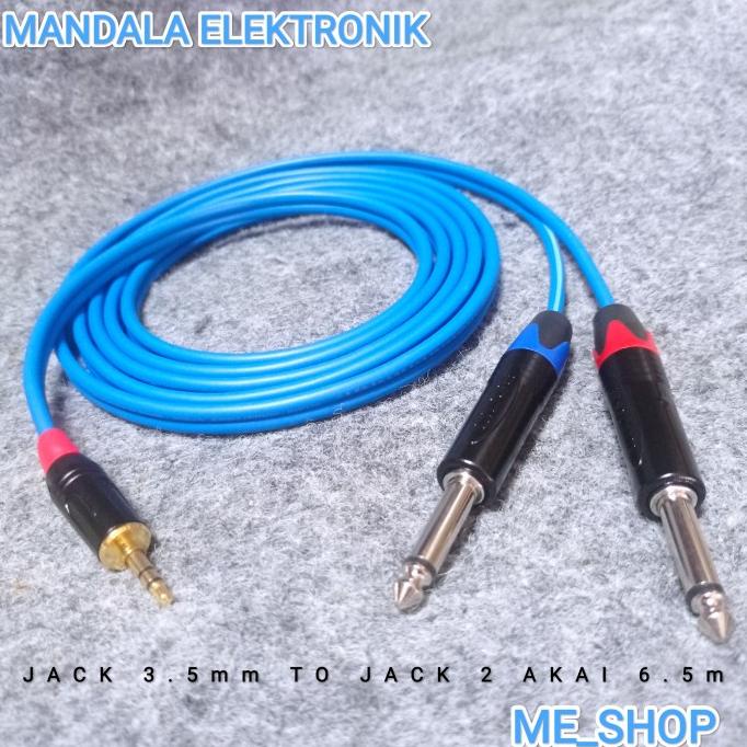 Kabel Jack Audio Tasker Mini Stereo 3.5 To 2 Akai Mono 6.5mm