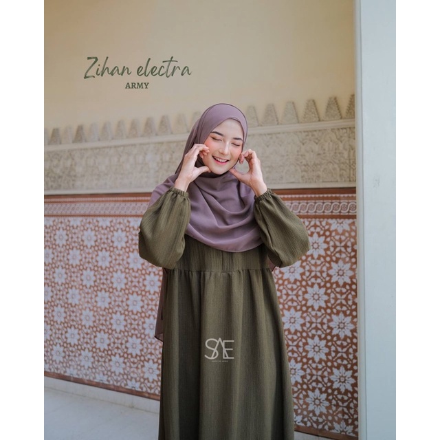 ZIHAN ELECTRA | BY SIMPLY OF AEGEA SAE GAMIS CRINKLE ELECTRA WANITA MUSLIMAH