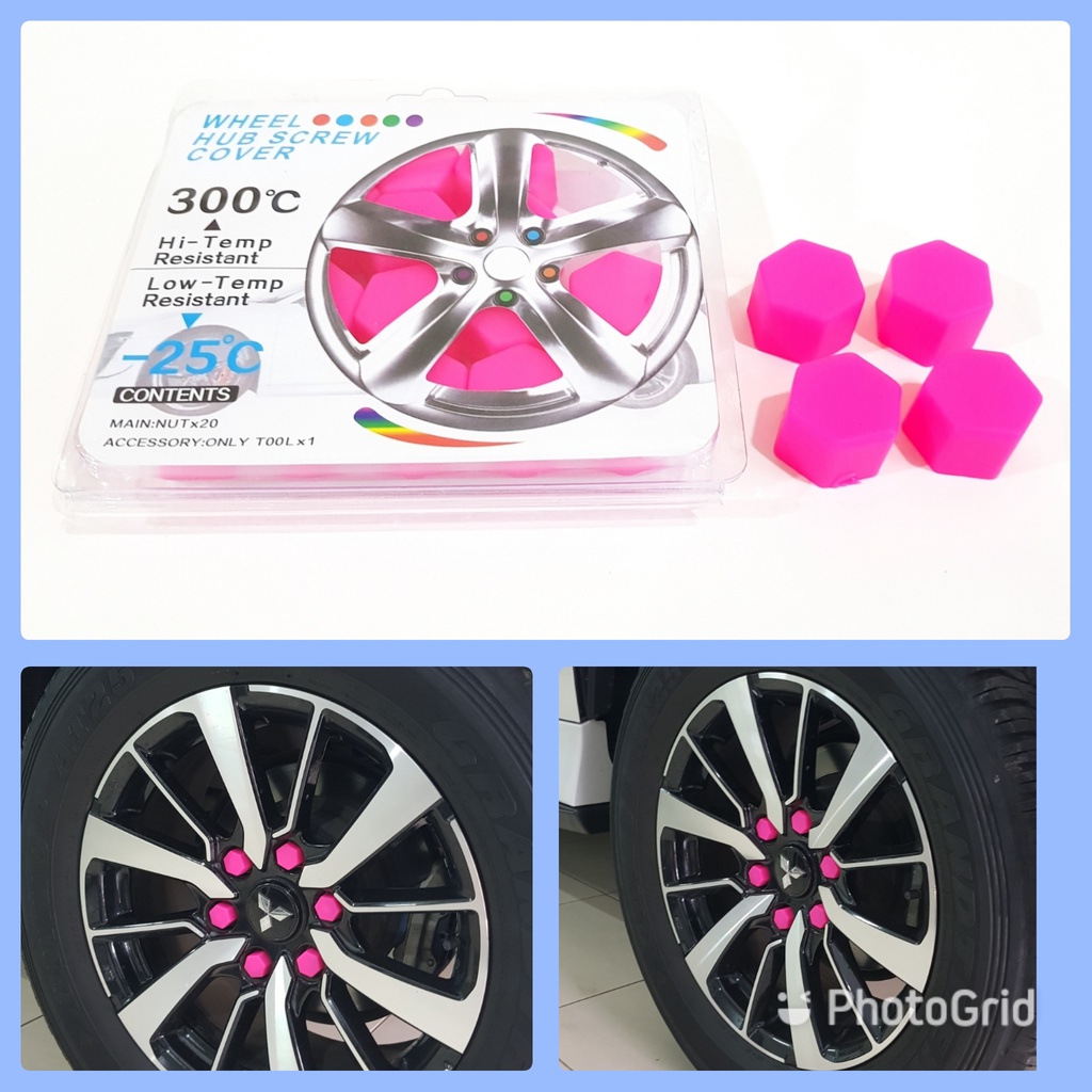 Tutup Baut Roda 19mm/21mm Cover Baut Velg Mobil Silicon Wheel Cover