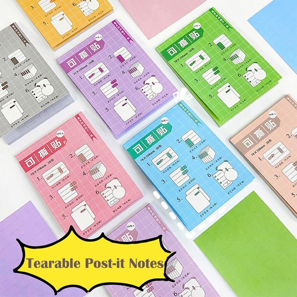 Mxbeauty Tearable Posted It Sticky Notes Kreatif 7warna Keypoints Tag Label Bookmark Tagging Stiker Label Baca Index Memo Pad