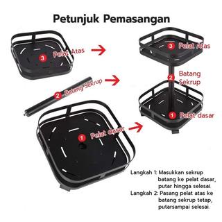 【COD】Rak Bumbu Dapur 3 Susun Stainless/Bumbu Dapur Stainless 360°/Dapur Stainless Rotate Kitchen/Rak Bumbu Dapur Berputar