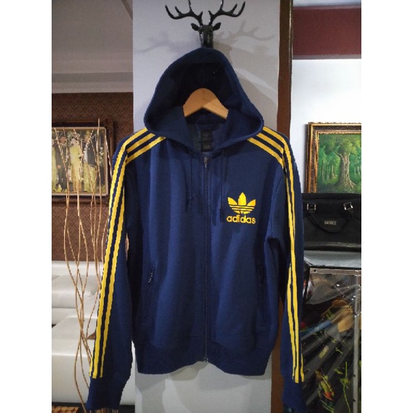 jaket tracktop hoodie ADIDAS trefoil (size L)