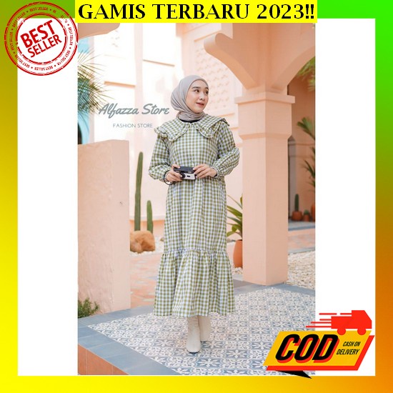 Aisha Dress Baju Gamis Wanita Terbaru 2022 / Gamis Hitam Polos Wanita Remaja Size M L Xl 2Xl / Gamis